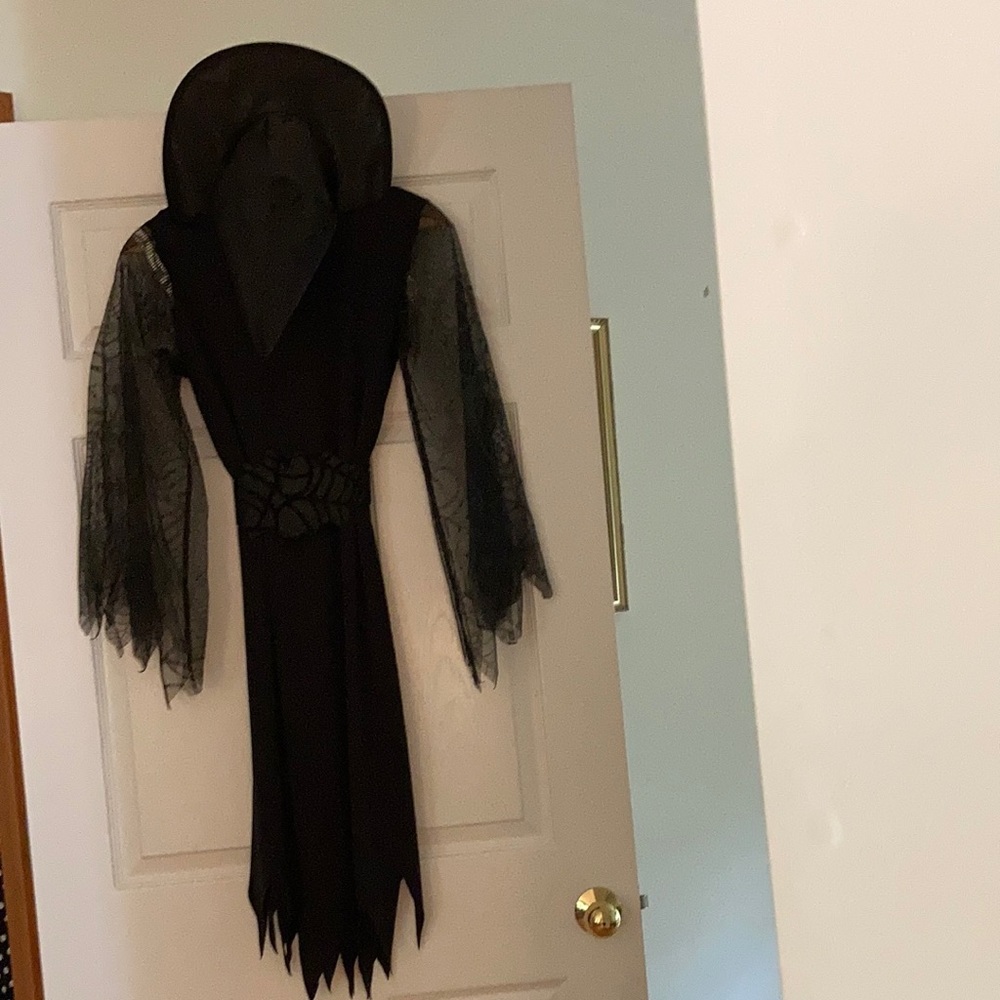 Kids Witch costume with belt and hat.